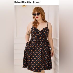 Torrid Black and Orange Retro Chic Mini Dress
